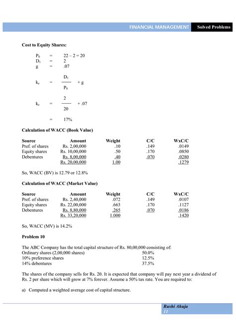 99700905 Cost Of Capital Solved Problems Pdf