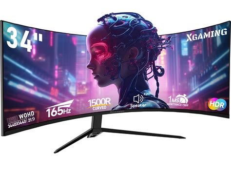 Xgaming 34" 165Hz Ultrawide Curved Gaming Monitor, WQHD 3440 * 1440P ...