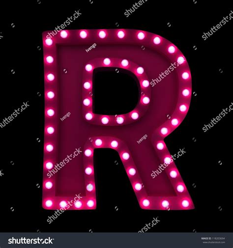 Letter R With Neon Lights Isolated On Black Background Stock Photo 118203694 : Shutterstock