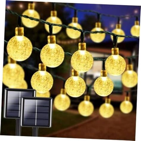 Pack Ft Led Crystal Globe Solar String Lights Outdoor Warm