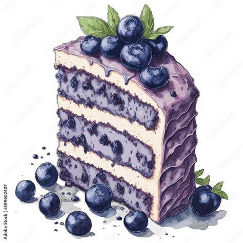 Watercolor Blueberry Cake Clipart Watercolor Cake Clipart Watercolor