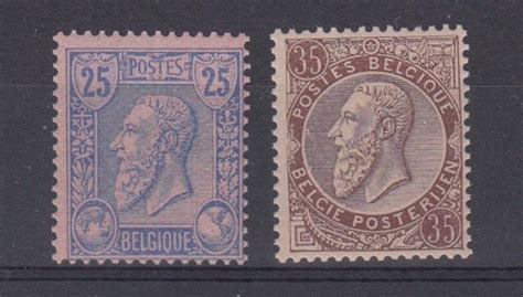 België 1884 Leopold II OBP 48 49 goede centrage Catawiki