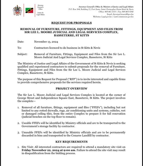 Ministry of Justice & Legal Affairs St. Kitts-Nevis 🇰🇳 | 🚨 Request for