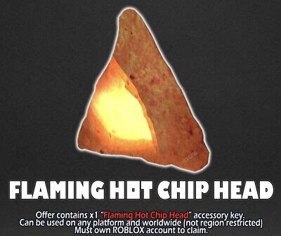 Roblox Flaming Hot Chip Head Code EBay