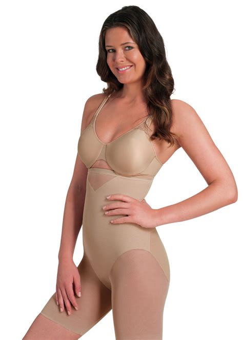 Miraclesuit Sheer Firm Control High Waist Thigh Slimmer Black And Nude Lingerie Box