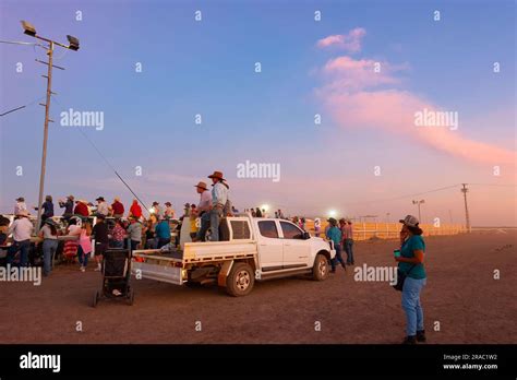 Spectators Watching A Rodeo At The Brunette Downs Abc Amateur Bush Races A Traditional Outback