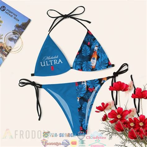 Michelob Ultra Beer Tropical Bikini Set Swimsuit Jumpsuit Beach USALast