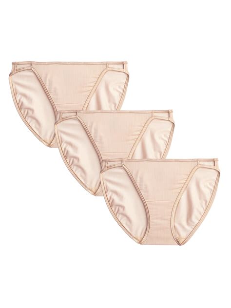 Vanity Fair Women S Illumination String Bikini Panties Silky Stretch Satin Trim 3 Pack Rose