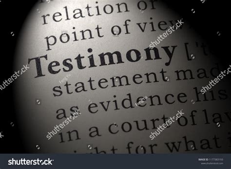 Fake Dictionary Dictionary Definition Word Testimony Stock Photo