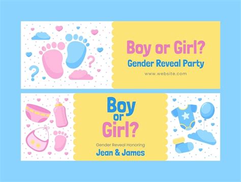 Free Vector Gender Reveal Template Design