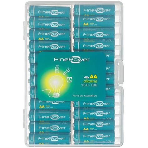 FinePower Батарейка AA, Щелочной тип, 48 шт - купить с доставкой по ...