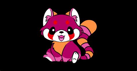 Lesbian Pride Red Panda Lgbt Pride Flag Sticker TeePublic