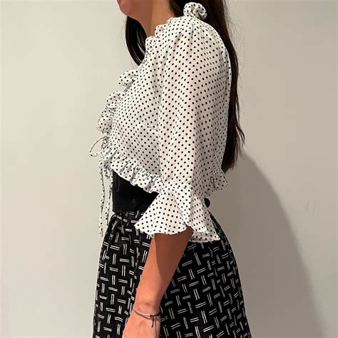 Nude Black And White Polka Dot Wrap Gem