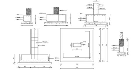 Column Footing Design Rcc Structure Cad Drawing Cadbull