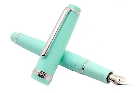 Ledos Jinhao Turquoise Blue Resin Acrylic Fountain Pen Fine Nib