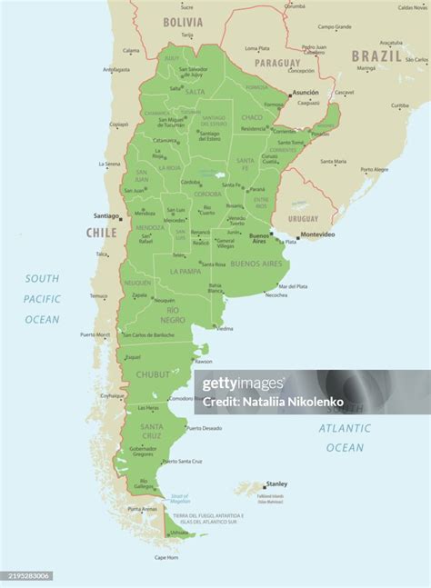 Argentina Detailed Map With Regions And Cities Of The Country High Res Vector Graphic Getty Images