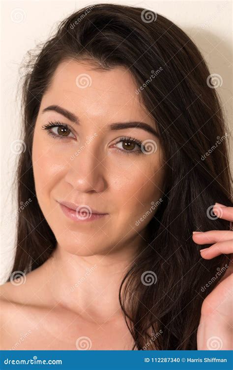 Brunette In Closeup Stock Photo Image Of Pretty Shot 112287340