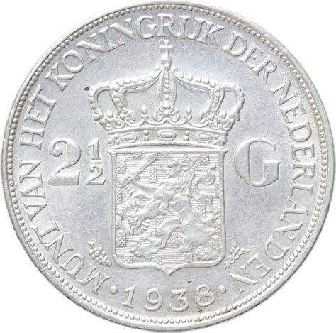 Nederland Wilhelmina 1890 1948 2 1 2 Gulden 1938b Grof Catawiki