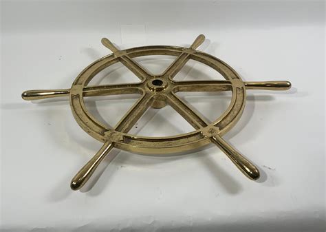 Six Spoke Solid Brass Ships Wheel At 1stdibs