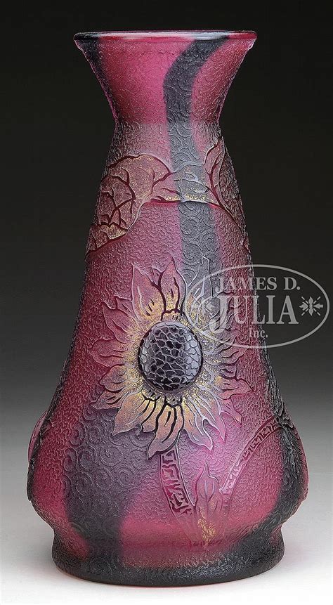 Sold Price Daum Nancy Sunflower Vase June Am Edt