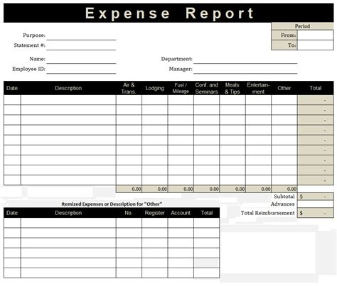 Expense Report Template | Free Word & Excel Templates