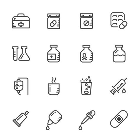 Set Of Pills And Medications Icons 1263474 Vector Art At Vecteezy