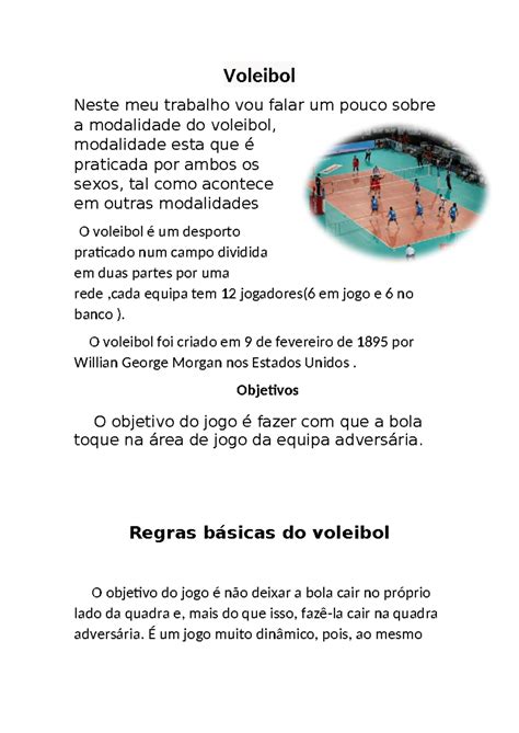 Conclusão Sobre O Voleibol - Estudo sobre Voleibol: Regras, Objetivos e Medidas (5ºA) - Studocu