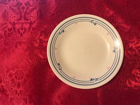 Small Cream Corelle Plate With Blue Floral Border & Red Berries: 7,450 ...