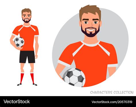 Football Character Soccer Player Royalty Free Vector Image