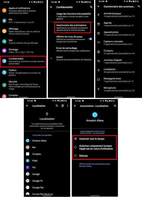 Comment modifier les autorisations accordées à nos applications mobiles