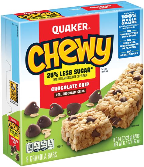 Quaker Chewy Low Sugar Chocolate Chip Granola Bars 8ct Brickseek