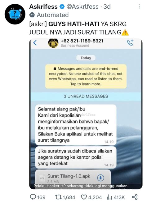 Waspada Penipuan Via Whatsapp Begini Alur Surat Tilang Etle Sebenarnya