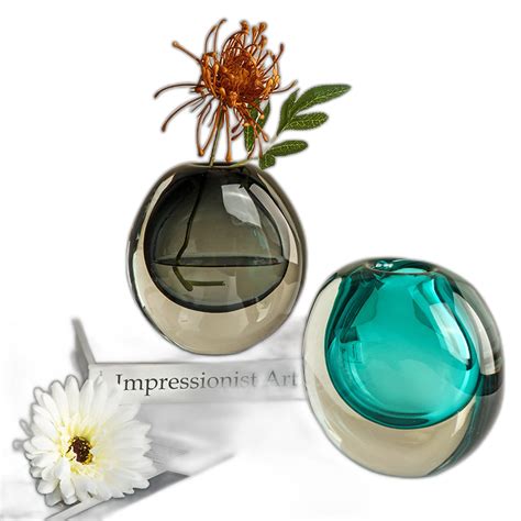 Light Luxury Entrance Glass Vase Ornaments Creative Living Room Flower