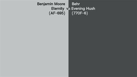 Benjamin Moore Eternity AF 695 Vs Behr Evening Hush 770F 6 Side By