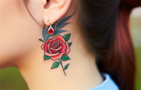 50 Amazing Rose Neck Tattoo Designs With Their Meanings