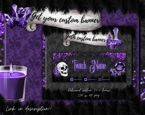 Purple Goth Twitch Panels. Skull Stream Panels. Vampire Twitch Widgets ...