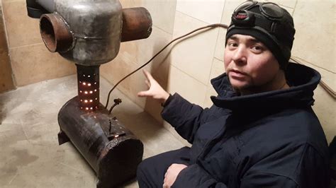 Печь на отработке, отопление гаража. Часть 1. Супер! - YouTube