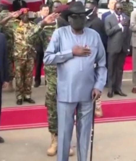 South Sudan President Mayardit 71 Wets His Pants While Reciting The National Anthem At A