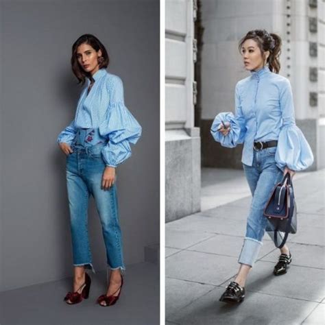 С чем носить блузы с объемными рукавами: модные образы