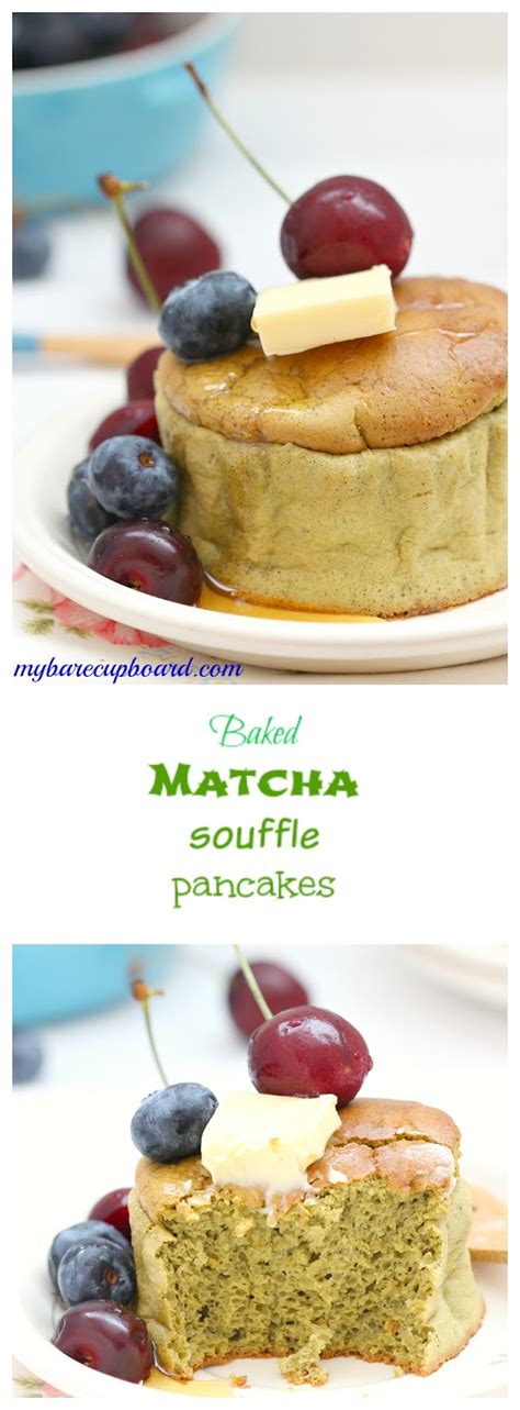 my bare cupboard: Baked matcha soufflé pancakes