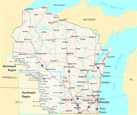 Map Of Wisconsin With Counties And Cities London Top Attractions Map