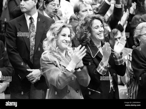Labour leader John Smith 's daughters Jane and Sarah applauding their
