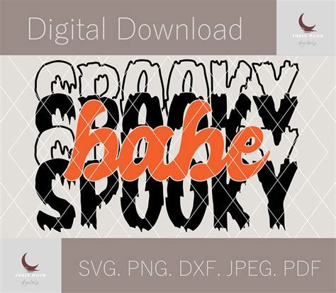 Spooky Babe Retro Halloween Svg Png Dxf Digital Cut File For Cricut Or Silhouette Funny And