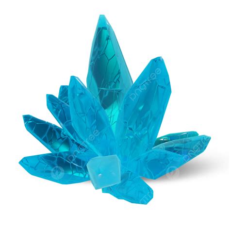 Grandes Cristales Azules 3d Renderizado Realista PNG 3d Cristal