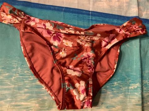 Juniors Cinch Back Cheeky Bikini Bottom Xhilaration Pink Mauve Sz L For Sale Online Ebay