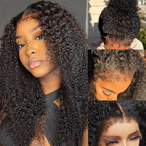 C Edge Hairline Curly X Lace Front Wig Realistic Hairline Wiggins