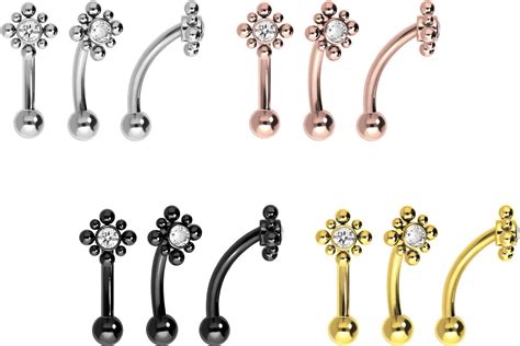 Titan Banane Mit Push Fit KRISTALL KUGELQUADRAT PIERCINGLINE