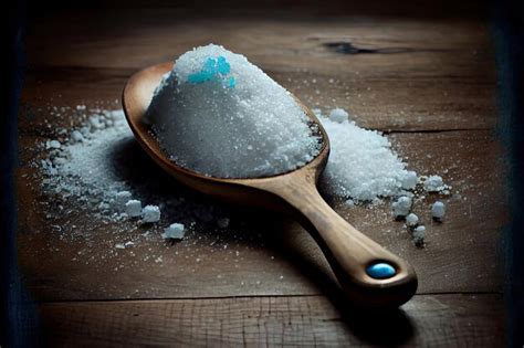 Premium Photo Fresh Sea Salt On Wooden Spoon With Nutrition