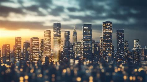 cityscape  sunset golden hour glow stock image image  evening