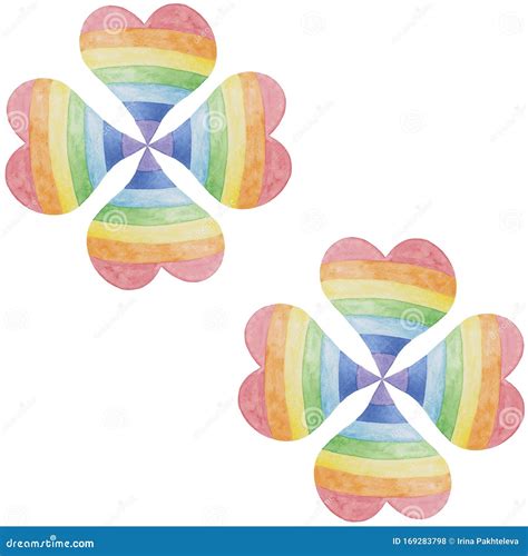 Pattern With Rainbow Hearts Gay Pride Flag Colored Illustration Colorful Tile For Love Card